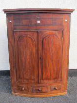 A collection of items to include a Victorian mahogany bowfronted hanging corner cupboard, a Georgian