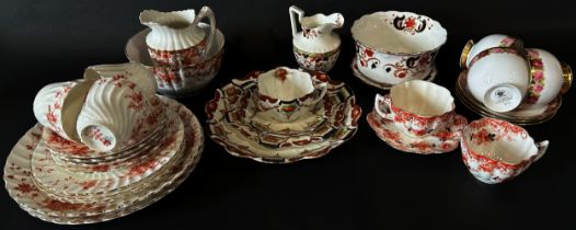 A collection of tea wares including Standard china rose pattern ware, further examples by Royal