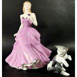Nine ceramic figurines to include eight Royal Doulton examples from the Pretty Ladies and Petit