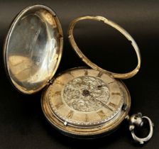 A Victorian silver cased fob / pocket watch, the case made in London, 1846 by Josiah Barnett &