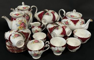 A collection of Royal Grafton Burlington (6799) tea and coffee ware including saucers, tea and