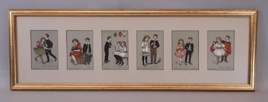 Set of Six Framed Ethel Parkinson Prints, to include: 'The first dance', 'Faint Heart', 'Which?', '