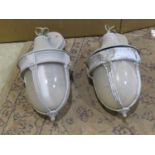 A pair of ceiling pendant lights, in the Georgian style, each 30cm high (af)