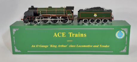 An 0 gauge 4-6-0 locomotive and tender 'The Red Knight' by Ace Trains in gloss lined green livery,