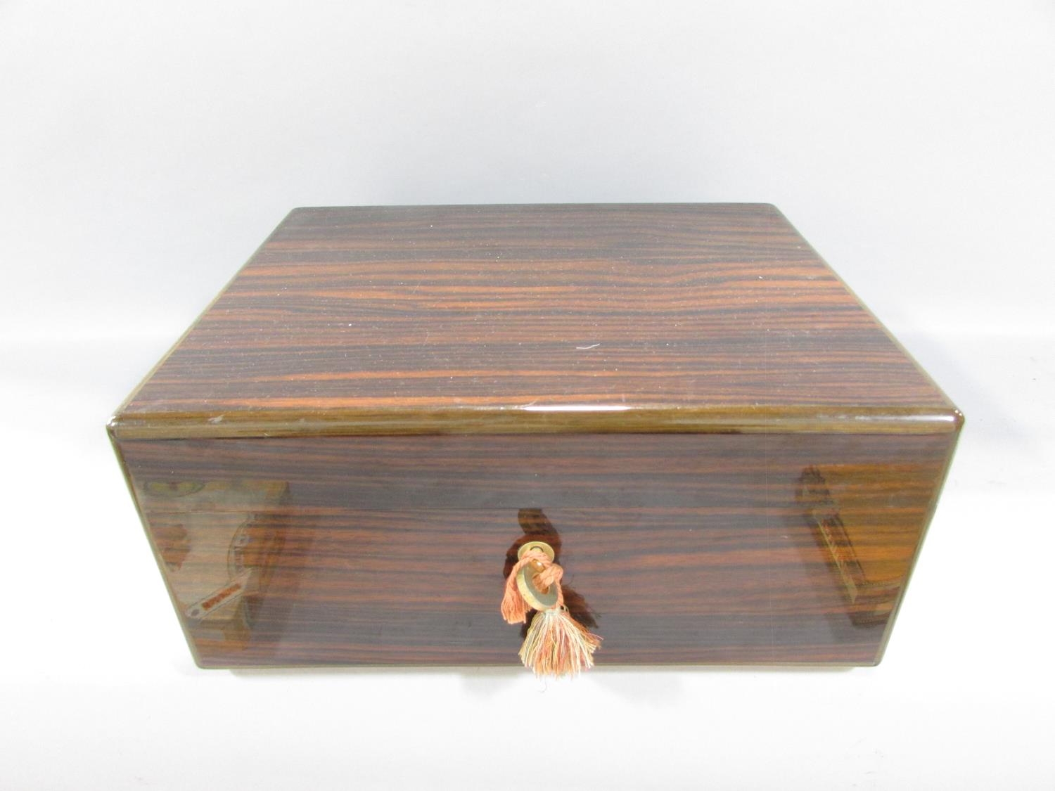 A good quality 20th century French coromandel veneered cigar humidor, Elie Bleu, Paris together with - Image 2 of 10