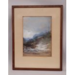 Wagner (19th/20th century) - Mountain landscape with a figure lower right, signed 'Wagner' lower