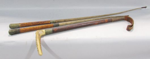 Two Leicestershire Prince Albert’s Own Yeo South Africa 1900 -02 riding crops, both as found and a