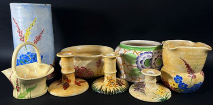 A mixed collection of Radford pottery items