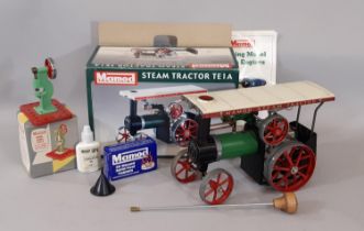 Mamod Steam Tractor TE1A with fuel and a Mamod Model Power Press, both boxed and untested (2)