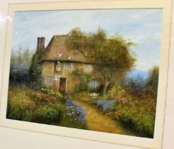 Five late 19th-20th century watercolours by different artists, to include: David Pritchard - Cottage