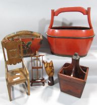 A mixed collection treen/decorative arts to include a contemporary artists anatomical hand model,