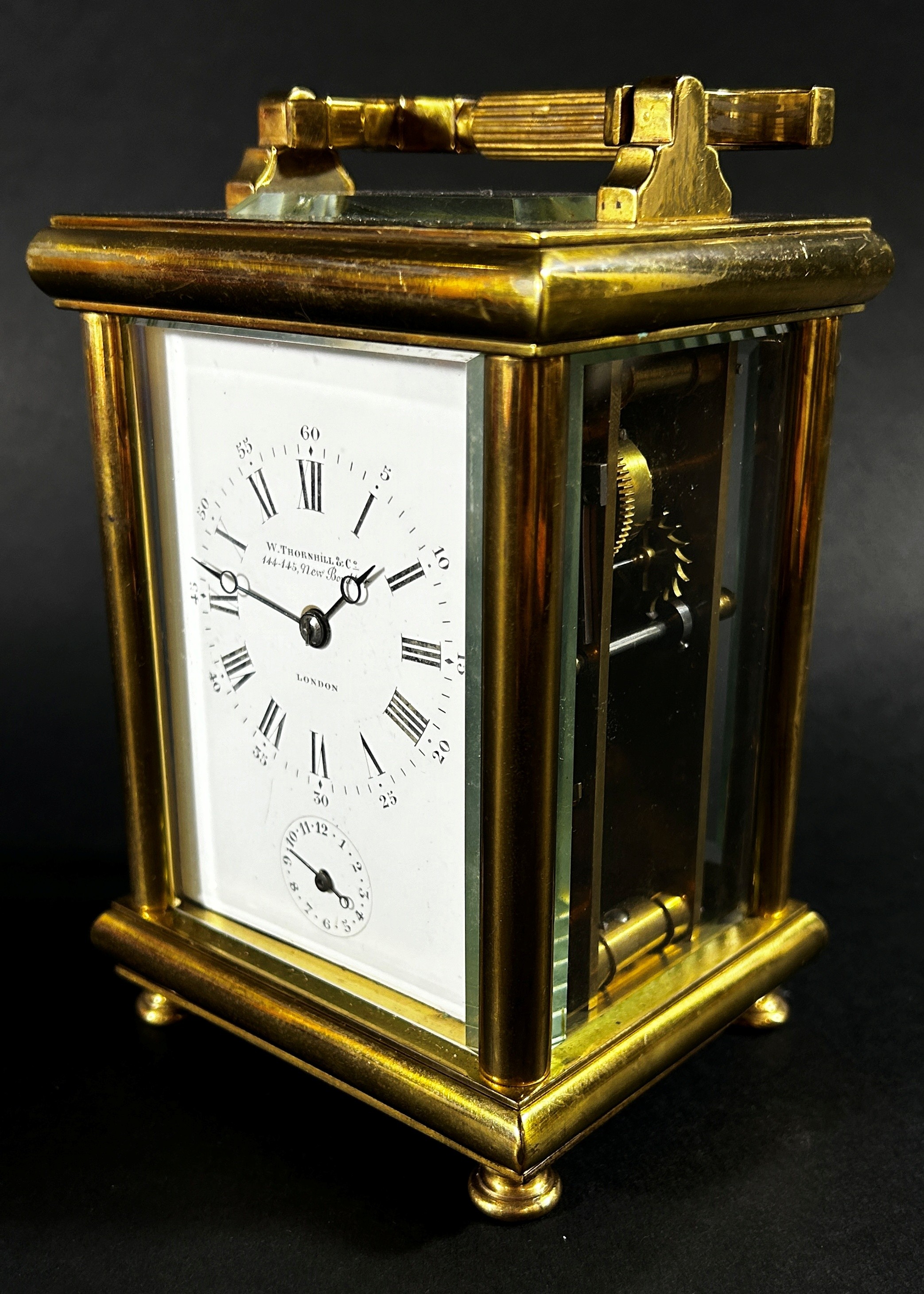 A 19th century English carriage clock by William Thornhill & Co, New bond St, London, with eight day - Image 2 of 5