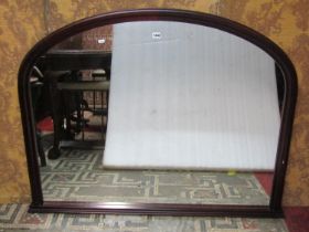 A contemporary Victorian style over mantle mirror with moulded arched frame, 95cm high x 124cm wide