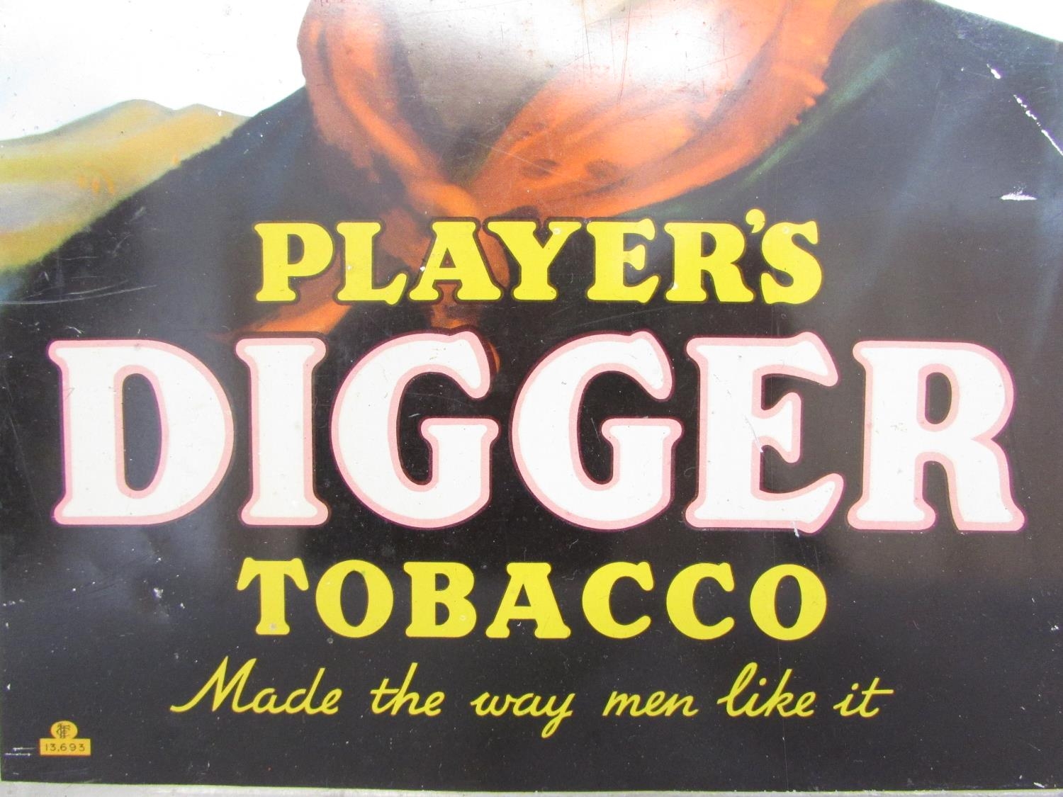 A Player’s Digger Tobacco “ Made The Way Men Like It” tin advertisement sign, 28cm x19cm. - Image 2 of 3