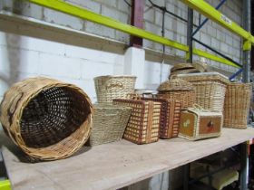 A collection of wicker baskets of varying size, design and purpose