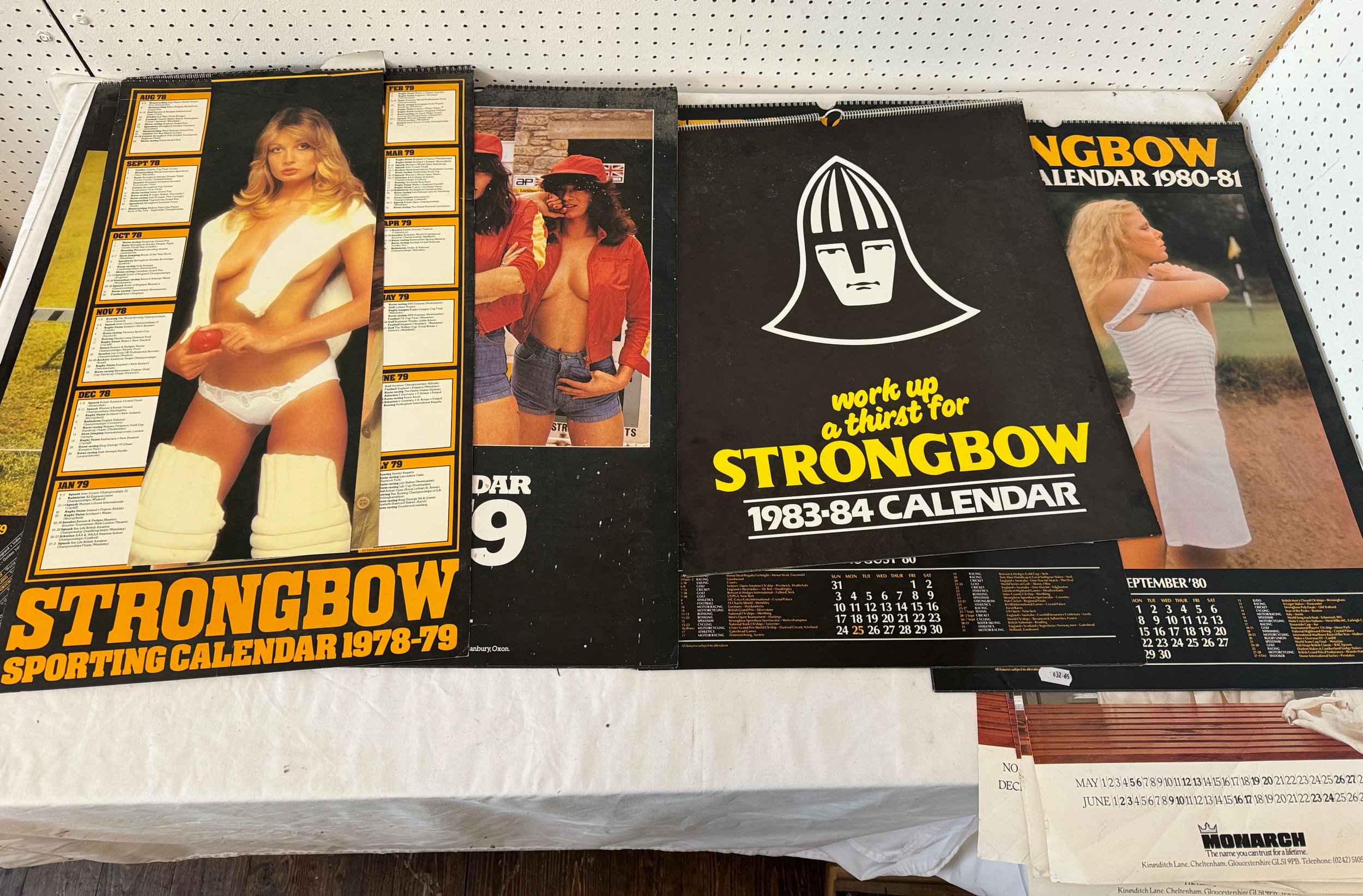 A collection of 1970s - 80s Strongbow Sporting and Monarch calendars (complete and incomplete) - Image 4 of 4