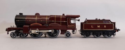 Hornby 0 gauge LMS 4-4-2 clockwork locomotive and tender 'Royal Scot' 6100 in maroon and lined