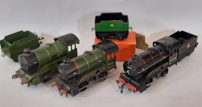 Three clockwork 0 gauge 0-4-0 tank engines by Hornby comprising Locomotive No 501 LNER 1842 with