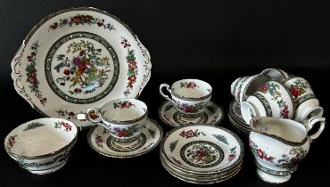 A Paragon ‘Tree of Kashmir’ six piece tea service, further selection of blue and white plates,