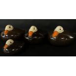 Four ceramic glazed ducks