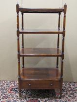 19th century rosewood four tier watnot on turned supports