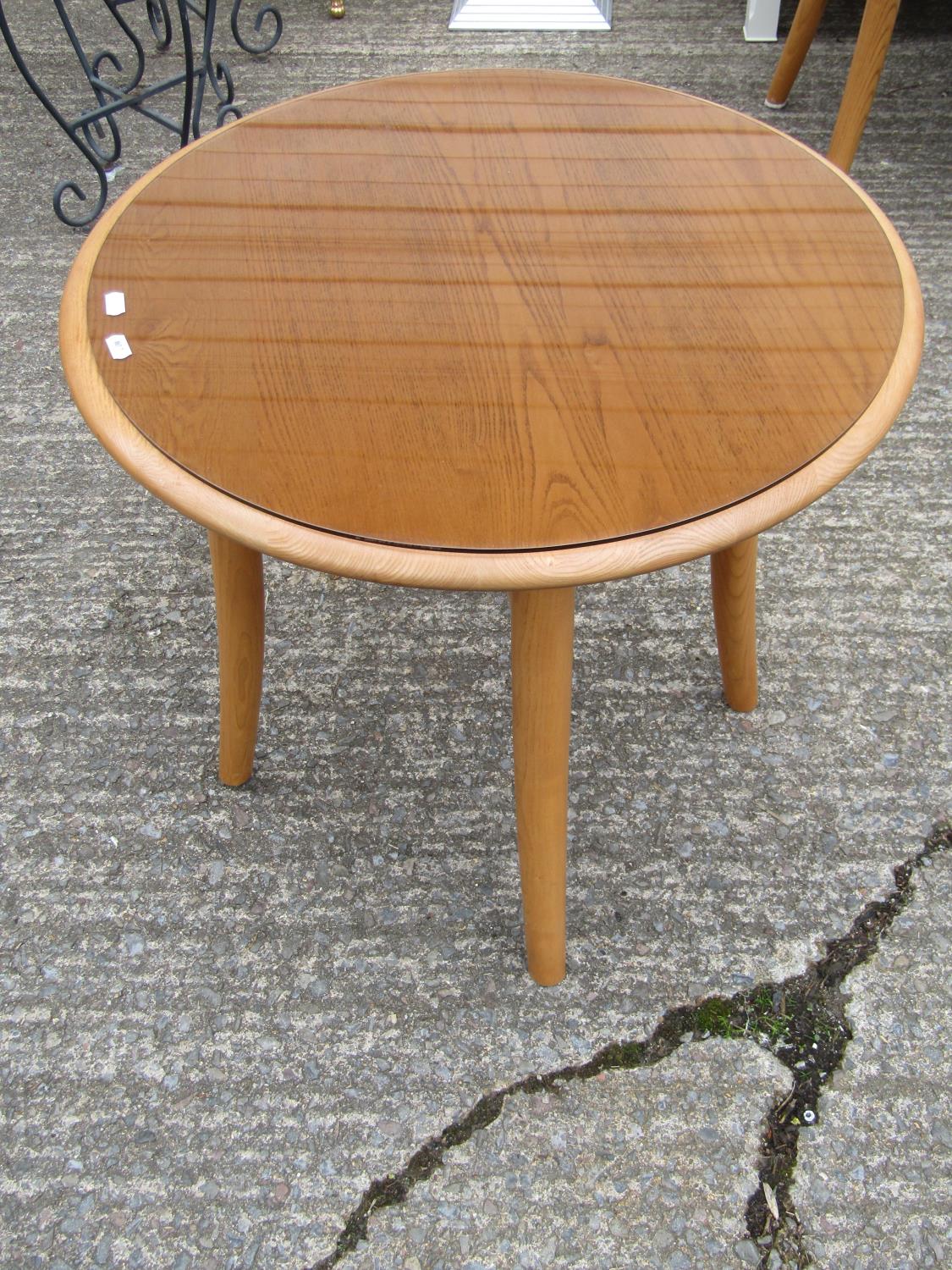 A collection of contemporary furniture including a pair of circular Ercol light elm occasional - Image 2 of 5
