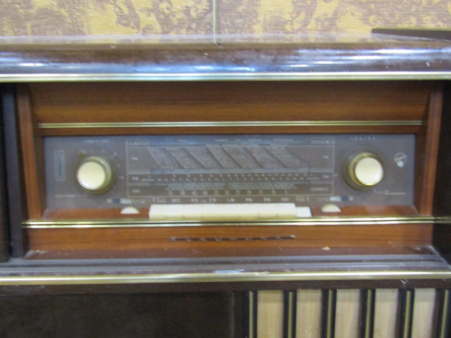 A mid-20th century floorstanding radiogram, Arkansas Deluxe with Garrard sliding turntable and - Image 3 of 8