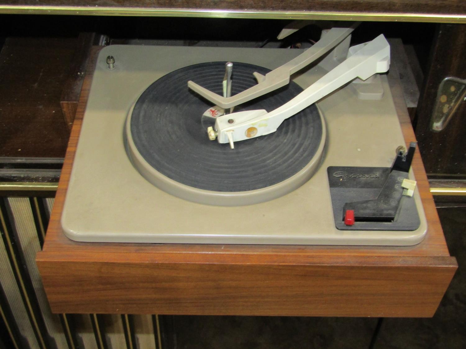 A mid-20th century floorstanding radiogram, Arkansas Deluxe with Garrard sliding turntable and - Image 6 of 8