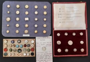 A collection of approx 60 stud buttons including engraved white metal studs, enamel and mother of