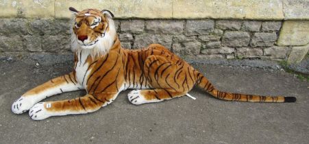 A large Bengal soft toy tiger