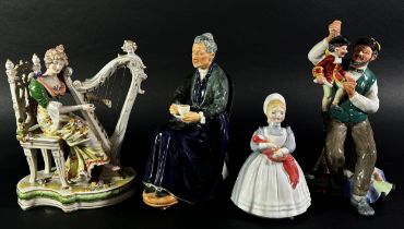 A 19th century German group - female harpist, a Doulton figure - The Puppet Maker, HN2253, The Cup