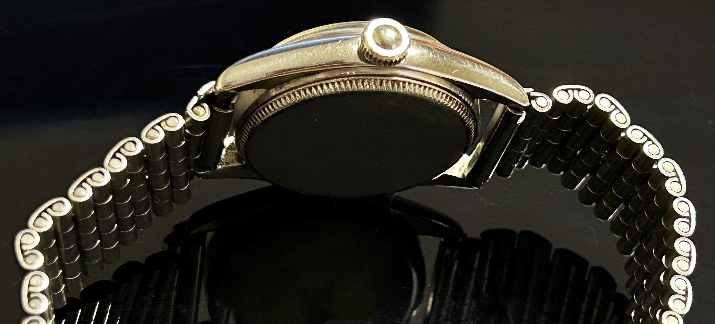 Rolex. An Oyster Precision Speedking wristwatch, with black Arabic numerals, on associated - Image 3 of 3