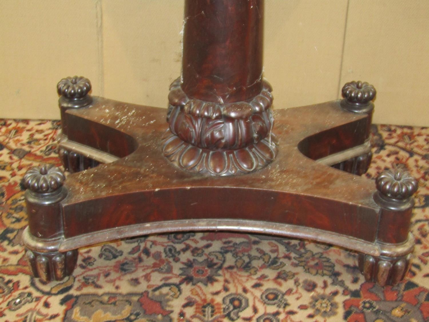 A William IV carved tea table on platform base - Image 3 of 4