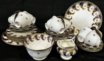 A collection of Worcester tea wares comprising eight cups and saucers and twelve plates, various