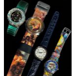 Twelve assorted boxed Swatch Watches to include a Pop range ‘Putti’ example designed by Vivien