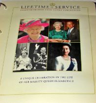 Three volumes of Lifetime of Service Commemorative Coin Cover Collection to mark Queen Elizabeth