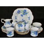 A collection of Spode Hammersley cornflower pattern tea ware