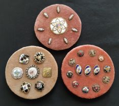 A collection of 28 enamel buttons from 19th to early 20th century including a set of 7 small oval