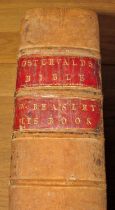 A rare leather bound Ostervald Bible published in 1793 by John Taylor in Berwick. Containing Old &