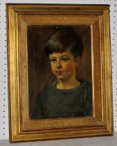 Early 20th Century School - Portrait of a young boy (1916), quarter-length, indistinctly
