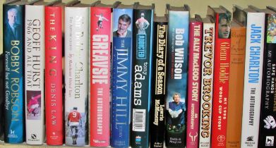 Large library of sporting books including biographies (all signed) relating to rugby union and