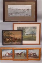 A collection of hunting/sporting prints and paintings to include: Cecil Aldin (British, 1870-1935) -
