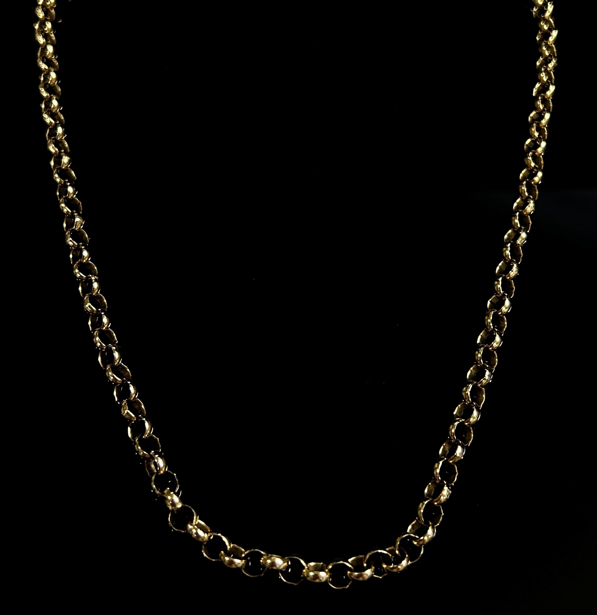 9ct belcher link chain necklace, 47cm L approx, 15.8g