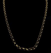 9ct belcher link chain necklace, 47cm L approx, 15.8g