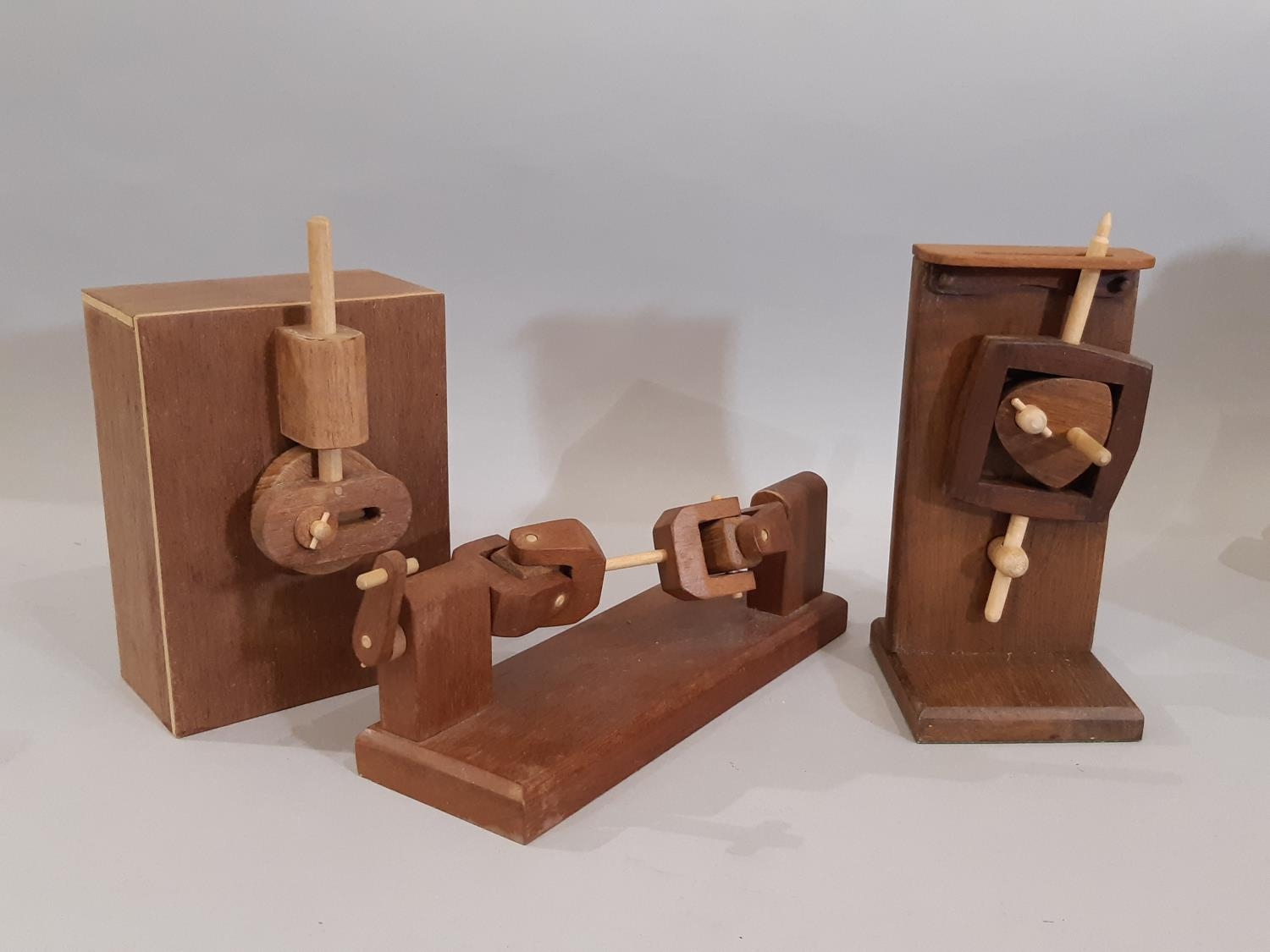 A collection of scratch- built wooden toys and models including a moving marble toy with crank - Image 3 of 6
