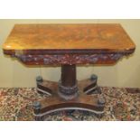 A William IV carved tea table on platform base