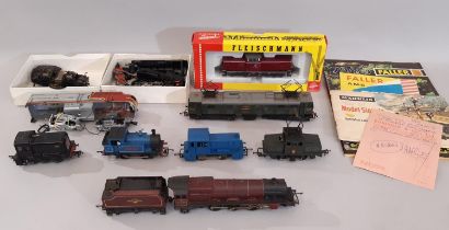 H0 and 00 gauge railway locomotives comprising boxed Fleischmann diesel 181-2 of the DB 4230 with