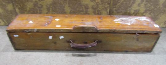 A vintage portable pine cased child's croquet set