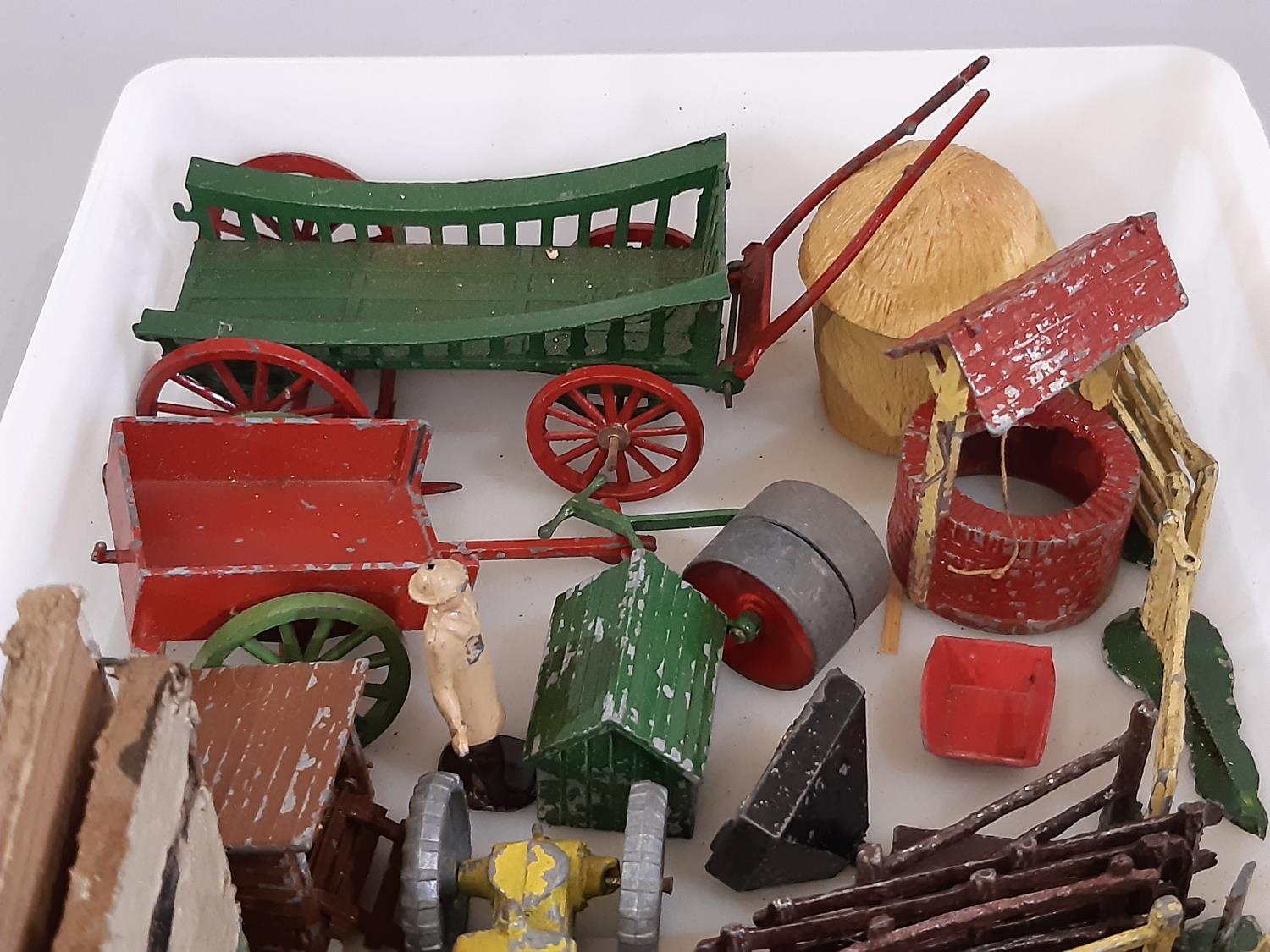 A collection of 1940's Britain's type hollow cast lead farm toys including a horse drawn cart by - Image 3 of 3