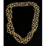 9ct fancy 'S' link chain necklace, 52cm L approx, 34.8g